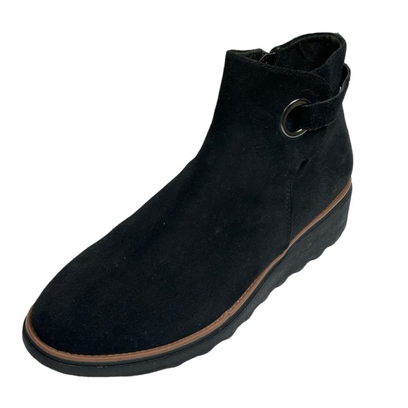 Clark’s Collection Spring “Sharon” Black Leather Suede Ankle Boots Size 9.5 - Picture 2 of 9